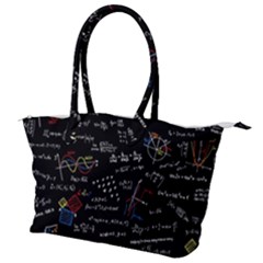 Black Background Text Overlay  Mathematics Formula Canvas Shoulder Bag by danenraven