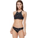 Black Background Text Overlay  Mathematics Formula Banded Triangle Bikini Set View1