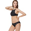 Black Background Text Overlay  Mathematics Formula Banded Triangle Bikini Set View2