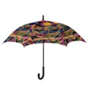 Doodle Wallpaper Texture Grafiti Multi Colored Art Hook Handle Umbrellas (Medium) View3