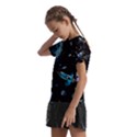 Colorful Abstract Pattern Consisting Glowing Lights Luminescent Images Marine Plankton Dark Kids  Frill Chiffon Blouse View2