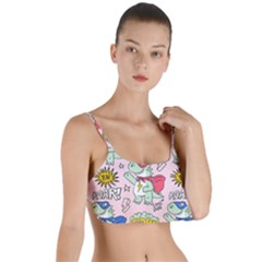 Seamless Pattern With Many Funny Cute Superhero Dinosaurs T-rex Mask Cloak With Comics Style Layered Top Bikini Top 