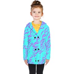 Branches Leaves Colors Summer Kids  Double Breasted Button Coat