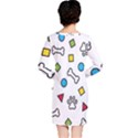 Dog Paw Seamless Pattern Footprint Bone Long Sleeve Nightdress View2