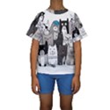 Cute Cat Hand Drawn Cartoon Style Kids  Short Sleeve Swimwear View1