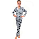 Seamless-pattern-with-black-white-doodle-dogs Kid s Satin Long Sleeve Pajamas Set View1