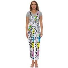 Brain Left Logic Language Science Women s Pinafore Overalls Jumpsuit