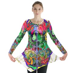 Brain Head Mind Man Silhouette Long Sleeve Tunic 