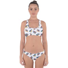 Seamless-pattern-with-hand-drawn-bird-black Cross Back Hipster Bikini Set