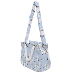 Cute-seagulls-seamless-pattern-light-blue-background Rope Handles Shoulder Strap Bag by Jancukart