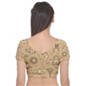 Egyptian-seamless-pattern-symbols-landmarks-signs-egypt Velvet Short Sleeve Crop Top  View2