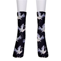 Crane-pattern Crew Socks