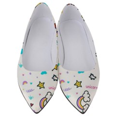 Unicorns-rainbows-seamless-pattern Women s Low Heels
