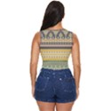 Seamless-pattern-egyptian-ornament-with-lotus-flower Women s Sleeveless Wrap Top View4