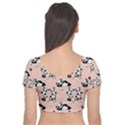 Pandas Pattern Panda Bear Velvet Short Sleeve Crop Top  View2