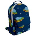 Seamless Pattern Ufo With Star Space Galaxy Background Flap Pocket Backpack (Large) View2