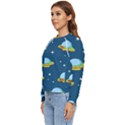 Seamless Pattern Ufo With Star Space Galaxy Background Women s Long Sleeve Raglan Tee View2