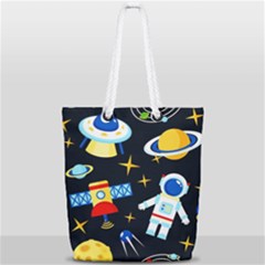 Space Seamless Pattern ---- Full Print Rope Handle Tote (small)