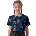Monster Alien Pattern Seamless Background Kids  Basic Tee View1