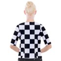 Chess board background design Cropped Button Cardigan View2