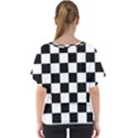 Chess board background design V-Neck Dolman Drape Top View2