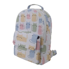 Cute-cat-colorful-cartoon-doodle-seamless-pattern Flap Pocket Backpack (large)