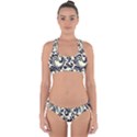 Tribal flowers Cross Back Hipster Bikini Set View1
