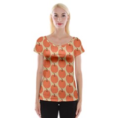 Cute Pumpkin Cap Sleeve Top