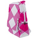 Pink and white diagonal plaids Travelers  Backpack View1