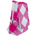 Pink and white diagonal plaids Travelers  Backpack View2