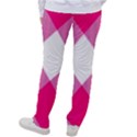 Pink and white diagonal plaids Women s Casual Pants View2