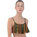 African Pattern Texture Frill Bikini Top View1