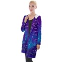 Realistic Night Sky With Constellation Hooded Pocket Cardigan View1
