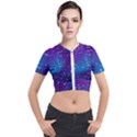 Realistic Night Sky With Constellation Short Sleeve Cropped Jacket View1