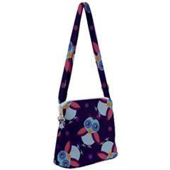 Owl Pattern Background Zipper Messenger Bag