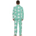 Elegant Swan Seamless Pattern Men s Long Sleeve Velvet Pocket Pajamas Set View4