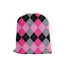 Seamless Argyle Pattern Drawstring Pouch (large)