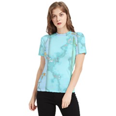 Background-marble-set Women s Short Sleeve Rash Guard