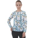 Penguin pattern Women s Long Sleeve Raglan Tee View1