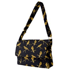 Background-with-golden-birds Full Print Messenger Bag (l)