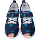 Gradient Geometric Shapes Dark Background Women s Velcro Strap Shoes View1