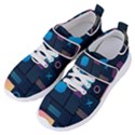 Gradient Geometric Shapes Dark Background Women s Velcro Strap Shoes View2