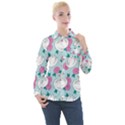 Classy swan pattern Women s Long Sleeve Pocket Shirt View1
