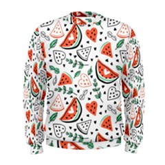 Seamless-vector-pattern-with-watermelons-mint Men s Sweatshirt by Wegoenart