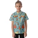 Seamless-pattern-musical-instruments-notes-headphones-player Kids  Short Sleeve Shirt View1