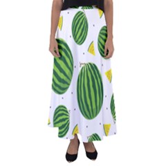 Watermelon Fruit Flared Maxi Skirt