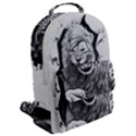 Drawing Angry Male Lion Roar Animal Flap Pocket Backpack (Large) View2