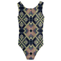 Seamless-mexican-pattern Kids  Cut-out Back One Piece Swimsuit