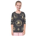 Asian-set-with-clouds-moon-sun-stars-vector-collection-oriental-chinese-japanese-korean-style Kids  Quarter Sleeve Raglan Tee View1