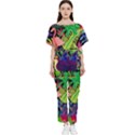 Tropical-exotic-colors-seamless-pattern Batwing Lightweight Chiffon Jumpsuit View1